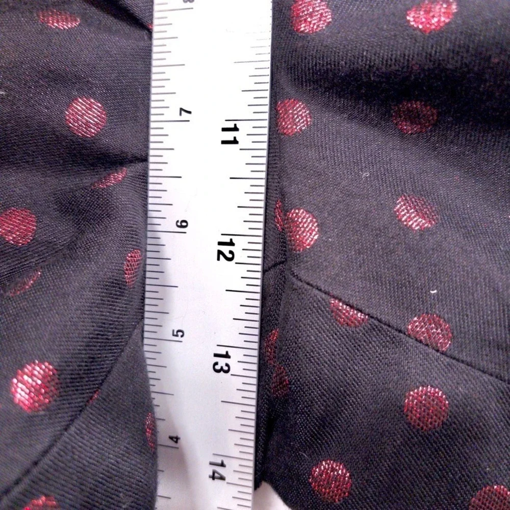 Talbots Pants Women's Size 12 Black Red Metallic Kick Crop Holiday Dot - Picture 11 of 12